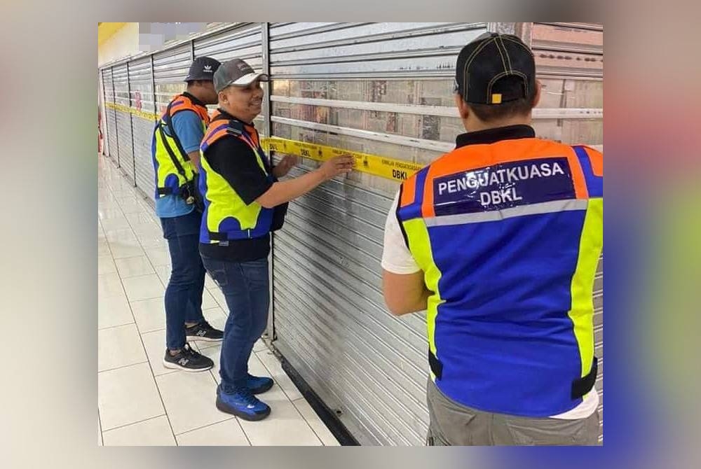 Sebanyak 14 premis dikendalikan warga asing, diserbu DBKL menerusi Jabatan Penguatkuasaan di sebuah pusat beli-belah di Bukit Bintang.