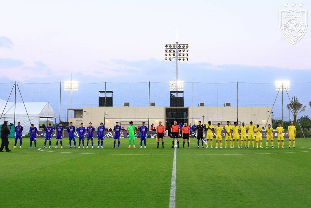 Aksi persahabatan antara Levski Sofia dan JDT ditamatkan pada minit ke-54. - Foto FB Johor Southern Tigers