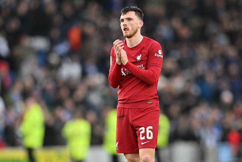 Robertson menyifatkan Liverpool tidak berada pada prestasi terbaik. -Foto AFP