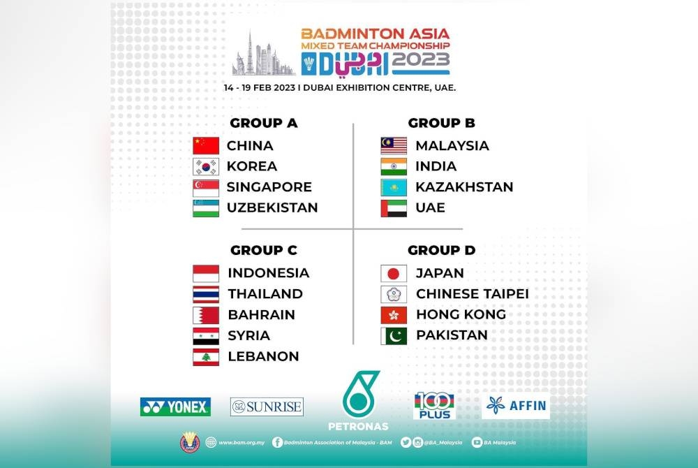 Malaysia mampu ‘pergi jauh’ Badminton Berpasukan Asia