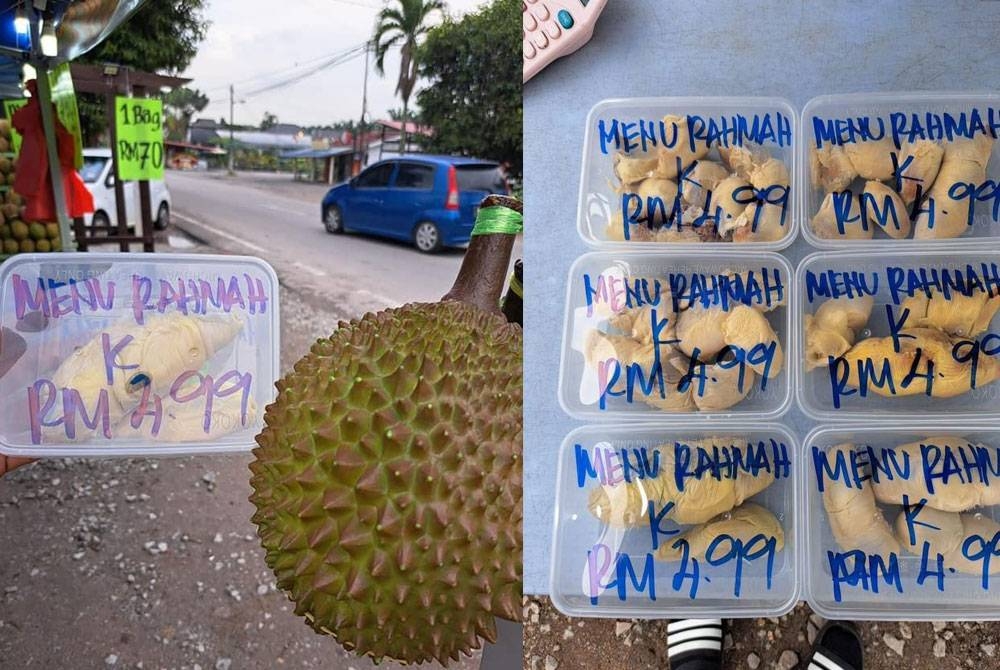 Peniaga Durian di Jalan Kebun yang dikenali Durians Atok menjual raja buah tersebut dengan hanya RM4.99 sebekas.