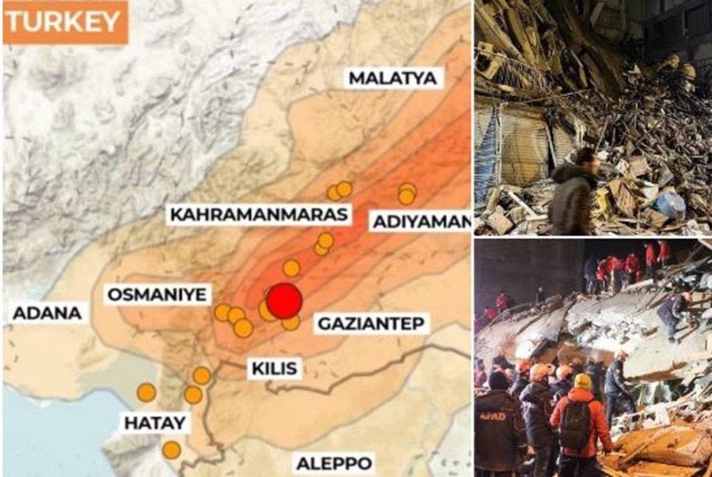 Kerajaan dan pertubuhan kebajikan di seluruh dunia digesa segera menghulurkan bantuan kewangan dan teknikal kepada Turkiye dan Syria yang dilanda gempa bumi pada Isnin. - Foto Bernama