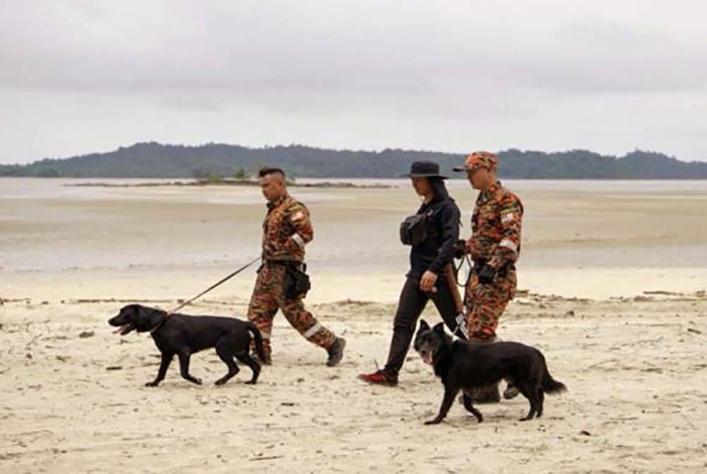 Kawasan Pantai Mawar ditutup sementara kepada orang awam susulan operasi SAR seorang pelajar IPTS yang dilaporkan hilang di Pulau Mawar. - Foto Bernama