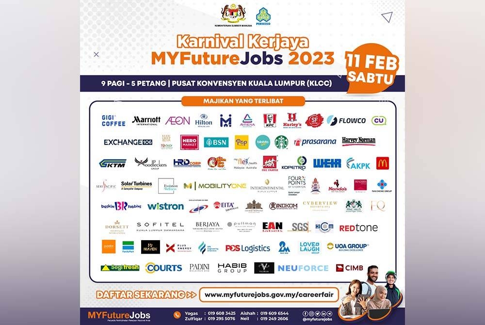 Poster Karnival Kerjaya MYFutureJobs 2023.