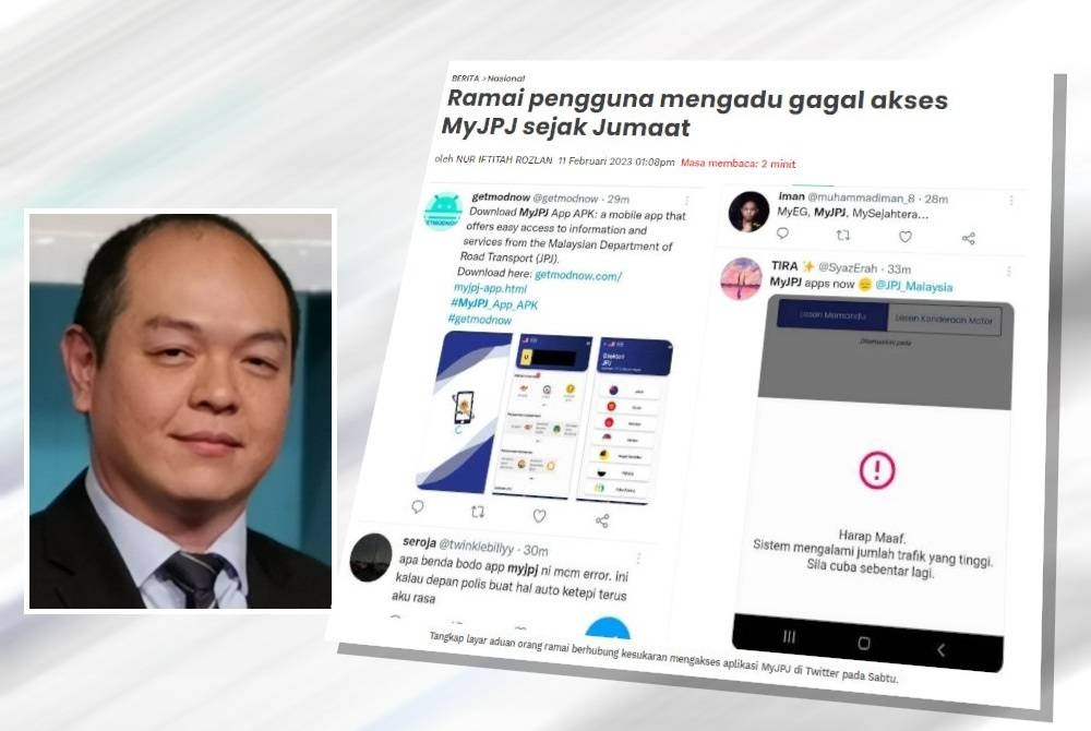 Ramai pengguna mengadu ekoran masih gagal mengakses aplikasi Jabatan Pengangkutan Jalan (JPJ), MyJPJ bagi menyemak salinan lesen memandu dan cukai jalan secara digital sejak Jumaat. (Kiri: Choong Foo)