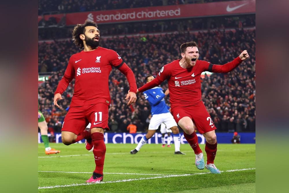 Salah antara pencetus kebangkitan Liverpool ketika berdepan Everton dalam Derbi Merseyside Liga Perdana Inggeris di Anfield.