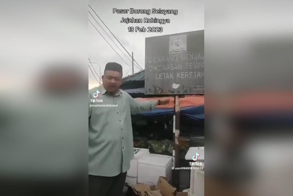 Tular video memaparkan Mohd Sophian hadir meninjau keadaan di Pasar Borong Selayang pada Isnin.