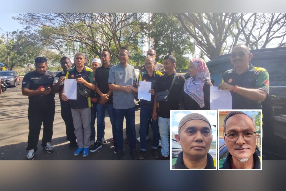 Asmirul Anuar Aris (tiga dari kiri) turun padang mendengar luahan pemandu e-hailing di Jalan Limbong Kapal pada Khamis. Gambar kecil: Mohd Kamal, Nor Zabidi