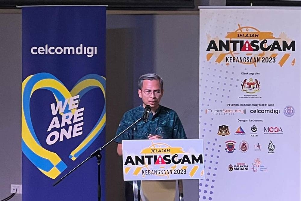 Fahmi ketika berucap ketika majlis pelancaran Jelajah Anti Scam Kebangsaan 2023 pada Sabtu.