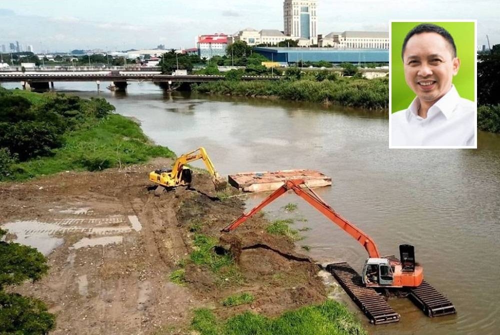 Kerja-kerja mendalam Sungai Klang telah dimulakan pada 1 November 2022 dengan tumpuan di kawasan-kawasan kritikal. - Foto Bernama (Gambar kecil: Syaiful Azmen)