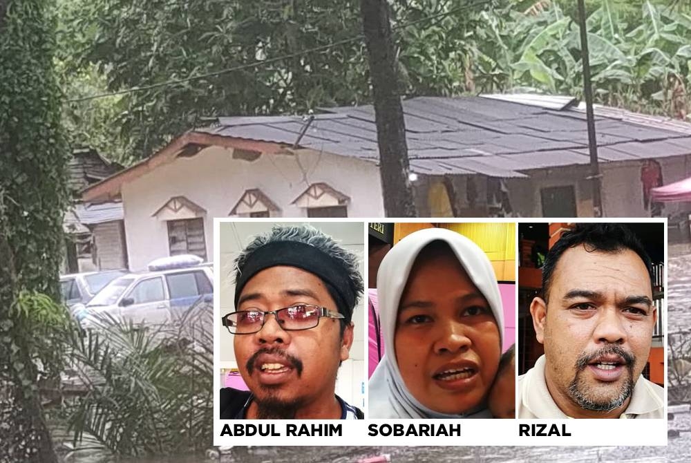 Keadaan rumah Abdul Rahim yang dinaiki air.