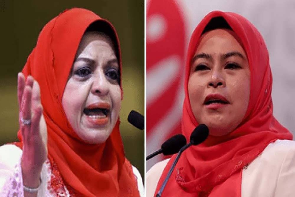 Persaingan bagi jawatan Ketua Wanita UMNO antara Shahrizat (kiri) dengan Noraini dilihat cukup sengit ketika ini.