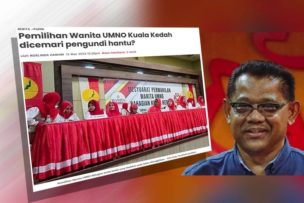 Ariffin (kanan) berkata, tidak timbul isu pengundi hantu ketika pemilihan Wanita UMNO Bahagian Kuala Kedah Sabtu lalu.