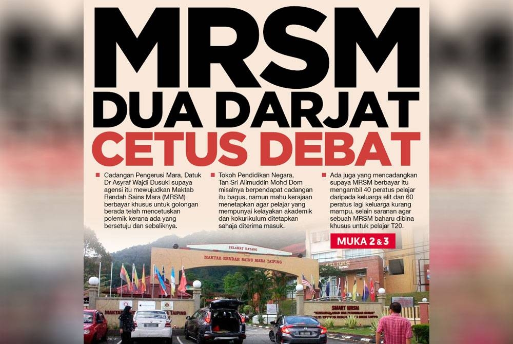 Laporan muka depan akhbar Sinar Harian pada Rabu.