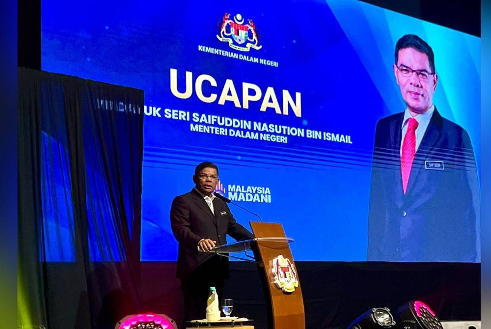 Saifuddin ketika berucap pada Perhimpunan Bulanan KDN di Putrajaya pada Rabu.