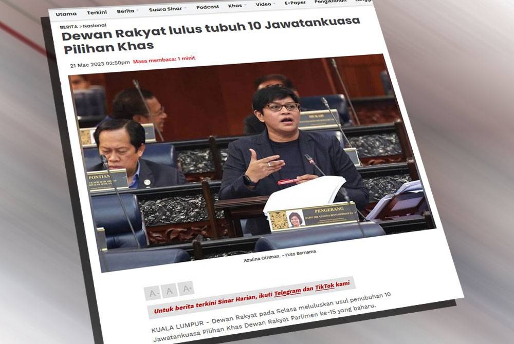 Laporan Sinar Harian pada Selasa.