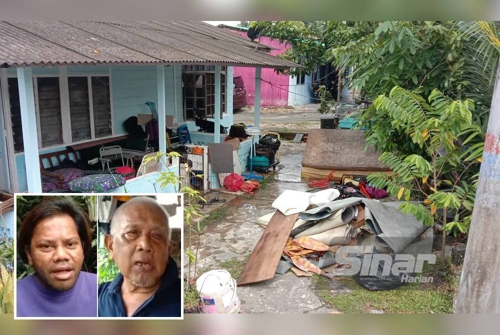 Rumah salah seorang penduduk di Kampung Melayu Majidee yang terjejas akibat banjir kilat pada Jumaat. (Gambar kecil: Khairul, Supardi)