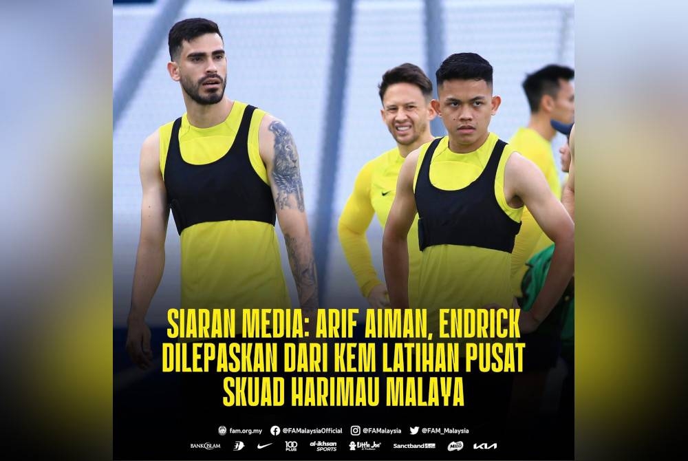 Pan-gon mengesahkan Arif Aiman dan Endrick mengalami kecederaan.