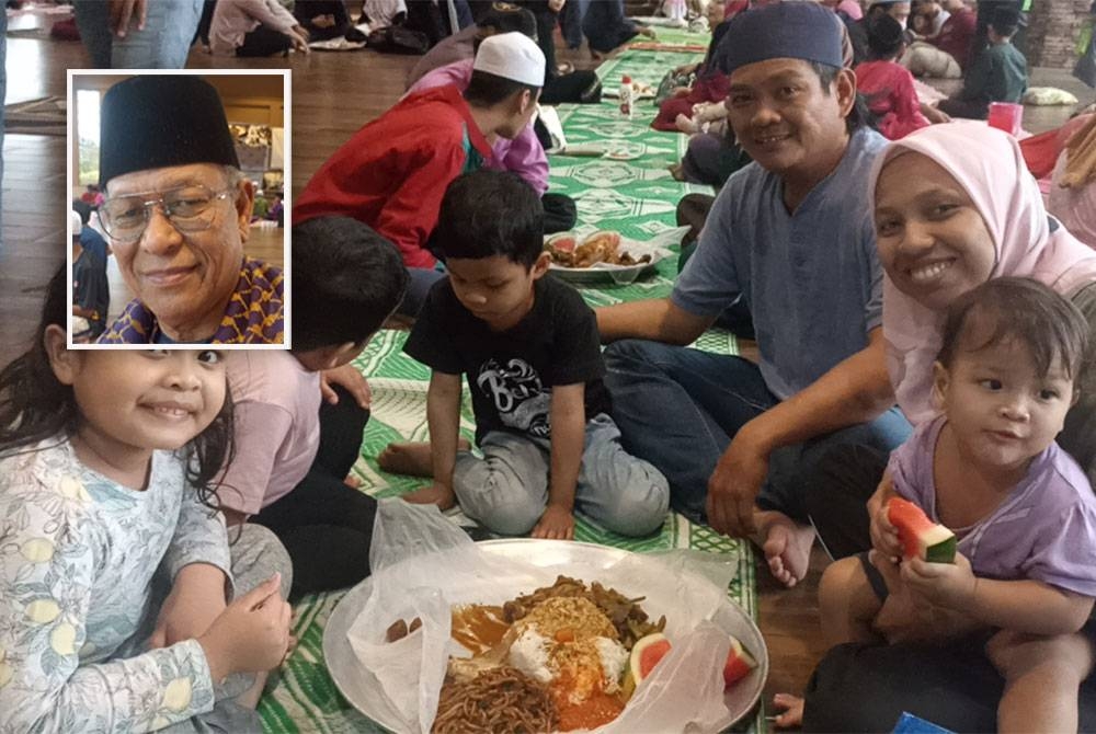 Nor Atikah bersama suami dan keluarga hadir ke Masjid Al Asma&#039;ul Husna Bandar Uda Utama untuk berbuka puasa. (Gambar kecil:MOHAMAD ZAFAR)