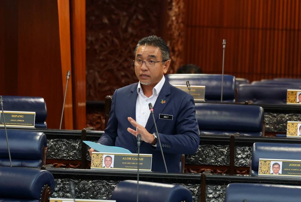 Adly ketika perbahasan sesi jawatankuasa Belanjawan pada Mesyuarat Pertama Penggal Kedua Parlimen ke-15 di Bangunan Parlimen, pada Isnin. - Foto Bernama