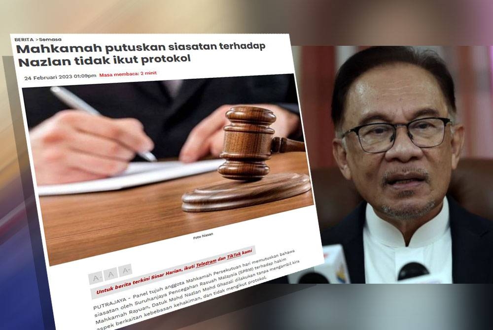 Laporan Sinar Harian pada 24 Februari 2023. Anwar (kanan).