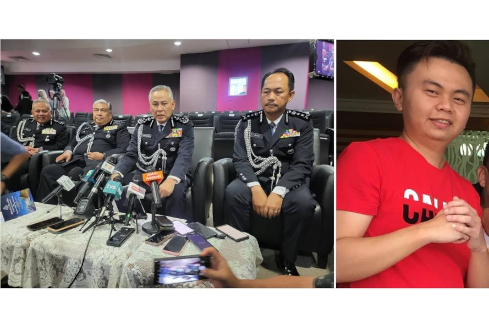 Acryl Sani dalam sidang akhbar selepas menyaksikan Majlis Serah Terima Tugas Pesuruhjaya Polis dan Pengerusi Perkep Kontinjen Sabah di IPK Sabah, di Kota Kinabalu. (Ka Keat yang dilaporkan hilang selepas keluar dari rumahnya di Kampung Perigi, Semporna pada 20 Mac lalu.)