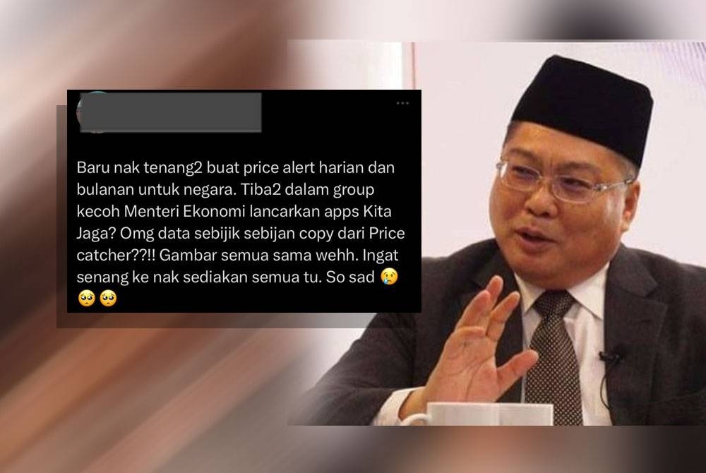 Tangkap layar hantaran seorang pengguna laman sosial, Twitter yang kecewa tentang pelaksanaan aplikasi KitaJaga. Maulizan (kanan).