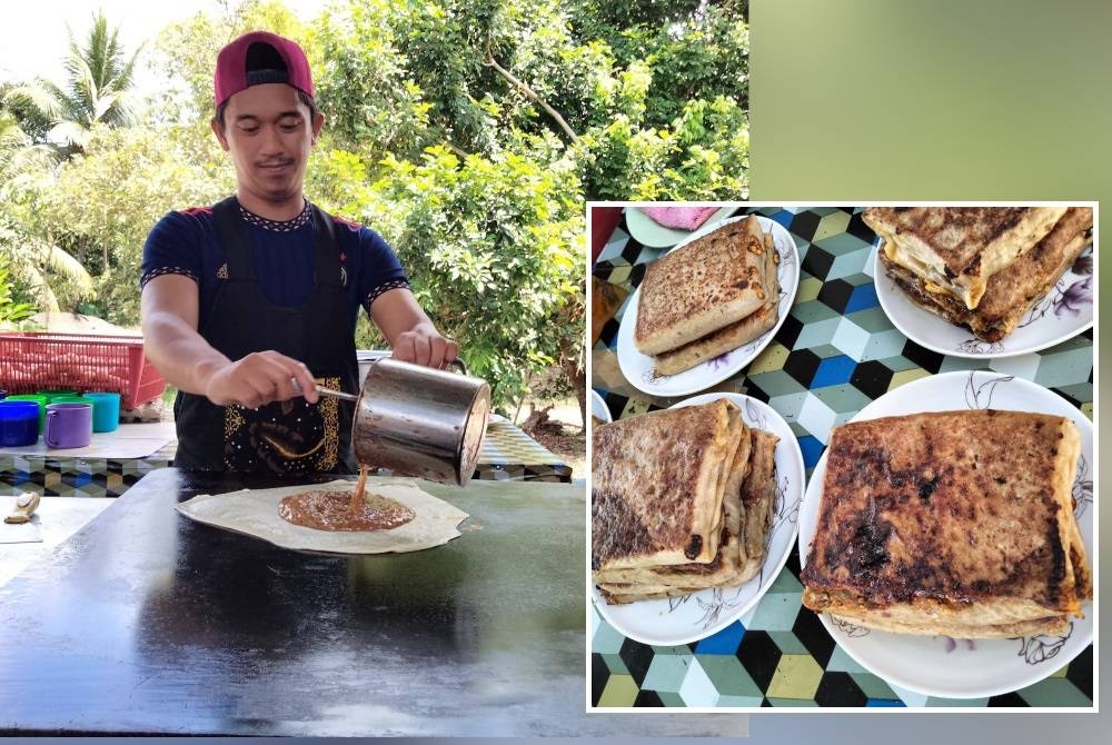 Ahmad Rais menyediakan martabak lebih awal bagi mengelakkan pelanggan menunggu lebih lama. (Martabak Kadok popular sejak lebih 26 tahun lalu.)