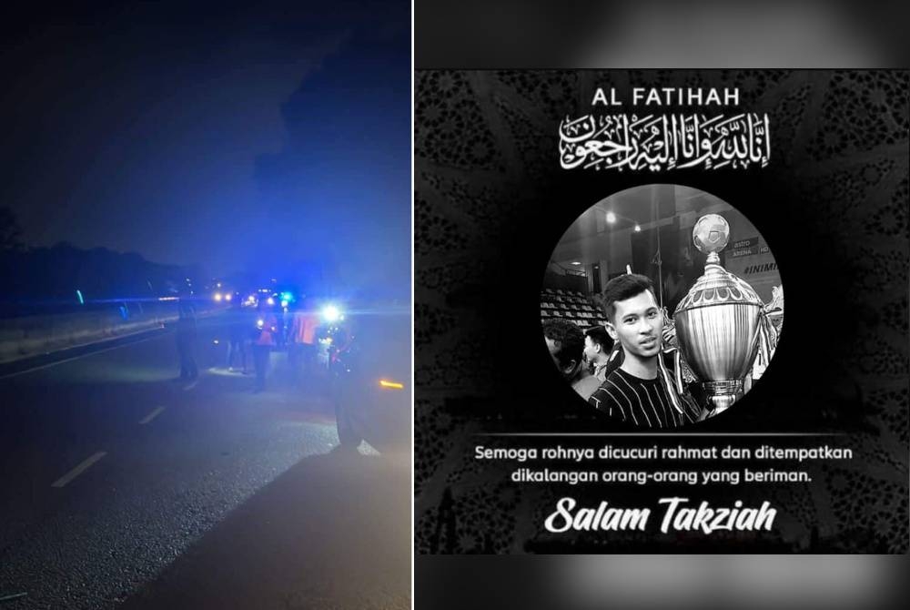 Perkongsian ucapan takziah yang dizahirkan di media sosial buat Allahyarham Muhammad Faiz Bazli yang maut dalam nahas tiga motosikal berhampiran susur keluar Lebuhraya Utara Selatan arah utara (Bercham-Jelapang) awal pagi Rabu. - Foto ihsan pembaca