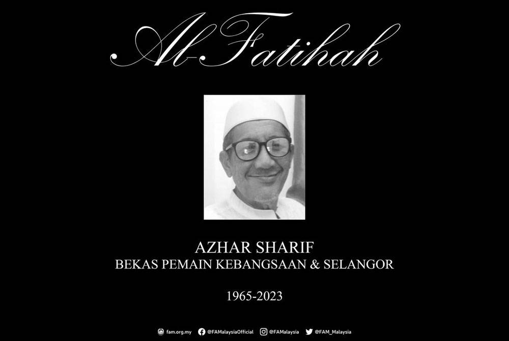 Azhar Sharif meninggal dunia di Hospital Selayang di sini pada jam 4.30 pagi tadi. Foto: FAM