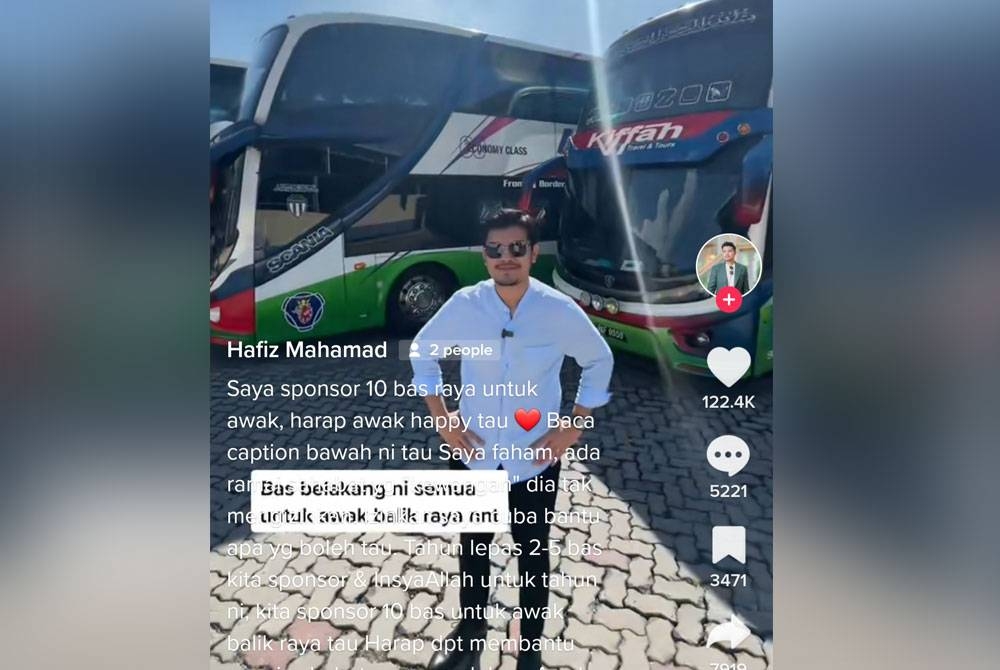 Tangkap layar TikTok Hafiz Mahamad.