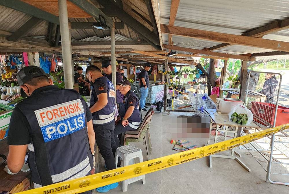 Lokasi kejadian wanita dibunuh oleh suaminya di sebuah gerai sayur di Jalan Pahlawan Kapayan, Kota Kinabalu.