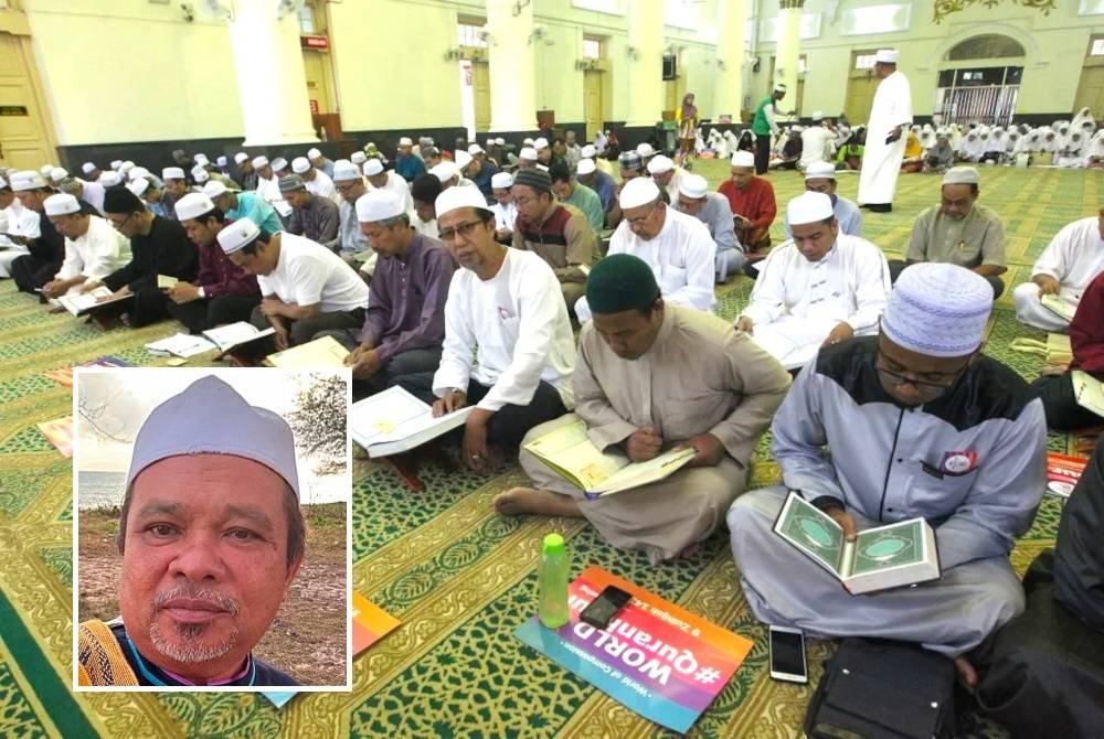 World #QuranHour sebelum ini diadakan di Masjid Muhammadi, Kota Bharu. Gambar kecil: Raja Mazlan