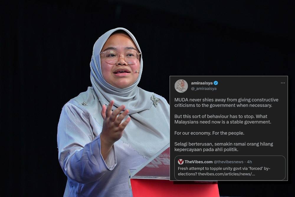 Ciapan oleh Amira Aisya di akaun Twitternya.