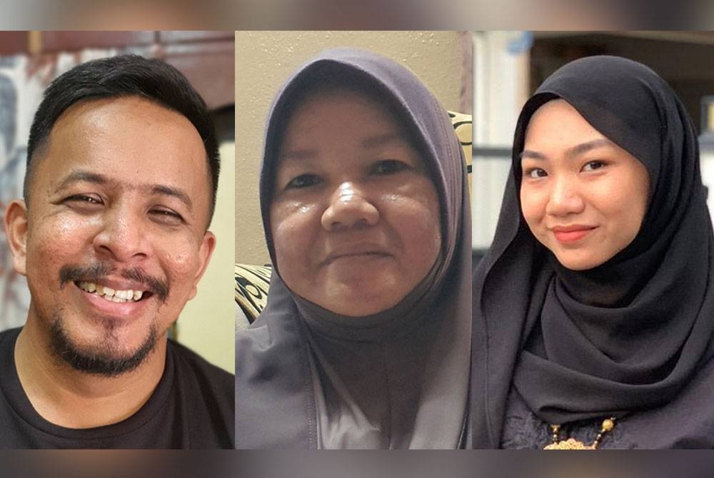 Gambar dari kiri: Mohd Akmal, Marhamah, Fatin Najwa