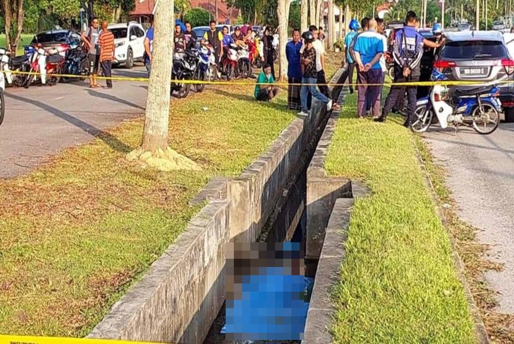 Mayat Mohammad Arif Zakuan ditemukan dalam longkang di Taman Kerian Permai, Parit Buntar pada Rabu selepas dilaporkan hilang sejak Isnin lalu. - Foto ihsan pembaca