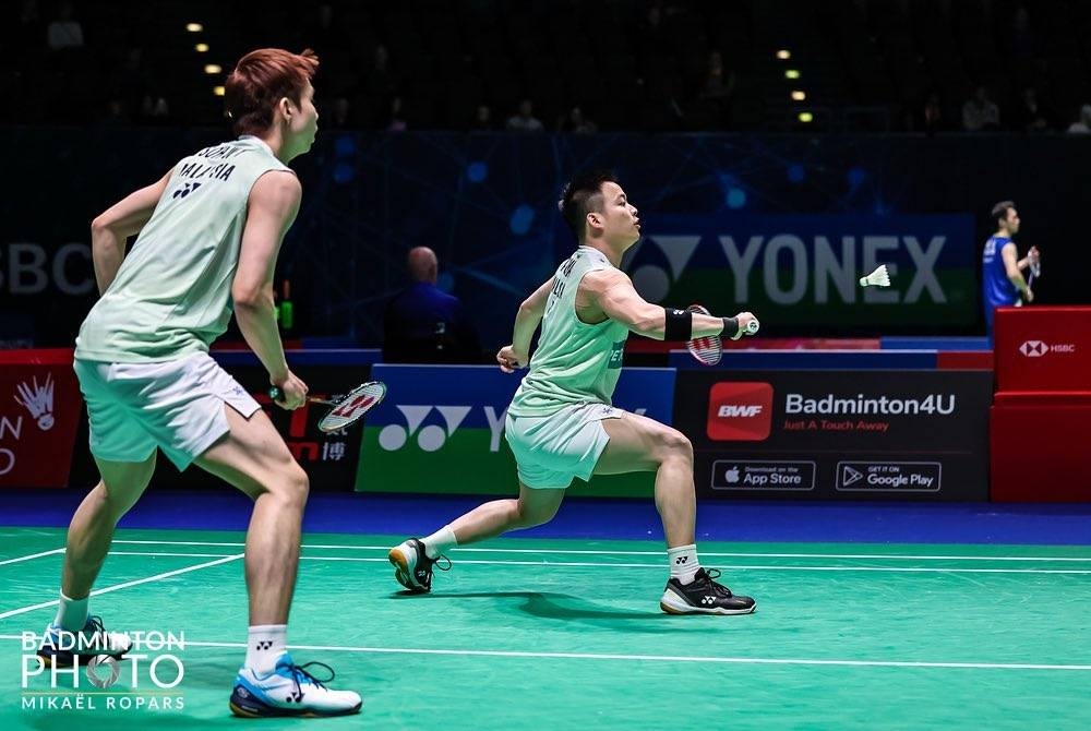 Aaron- Wooi Yik tewas di tangan pasangan nombor 14 dunia dari Taiwan, Lee Yang-Wang Chi Lin dalam perlawanan yang diheret ke set penentuan di Dubai. - Foto Facebook Badminton Association of Malaysia - BAM 