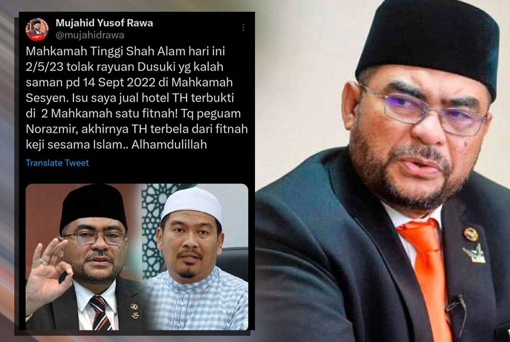 Mujahid menerusi ciapan di akaun Twitter miliknya pada Selasa.