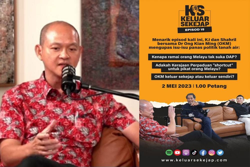 Kian Ming (kiri) ketika di Program Podcast Keluar Sekejap episod 15 pada Selasa.