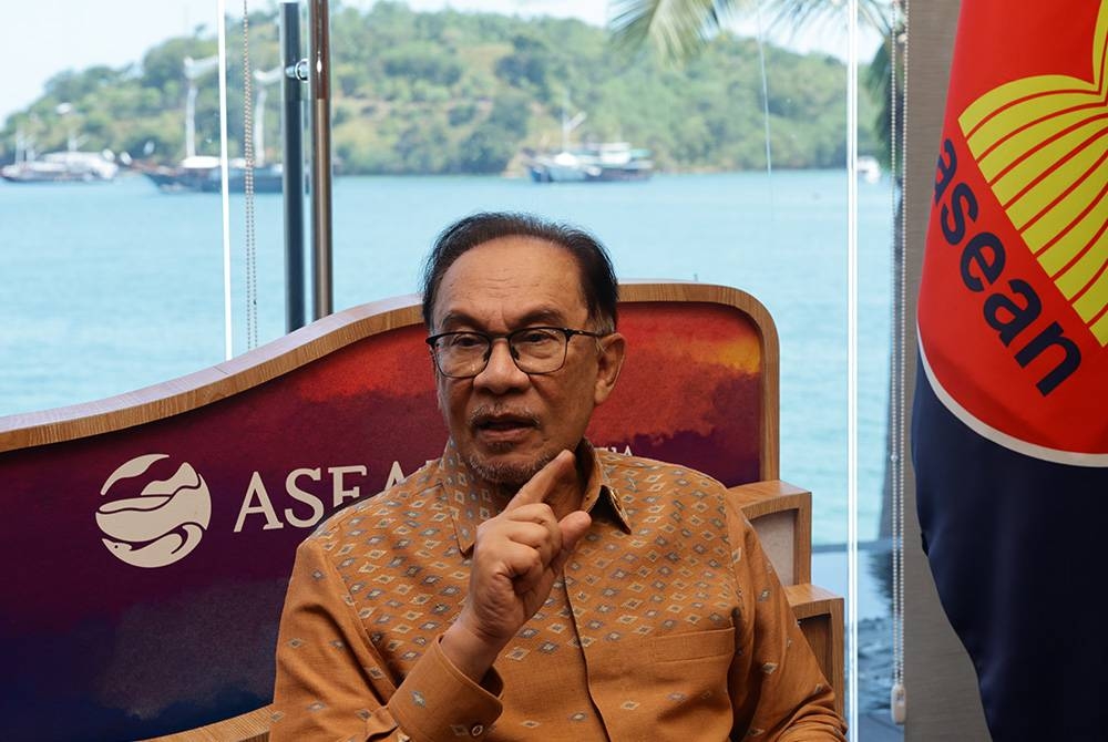 Anwar ketika sidang media sempena Sidang Kemuncak ASEAN 2023 hari ini. Foto Bernama