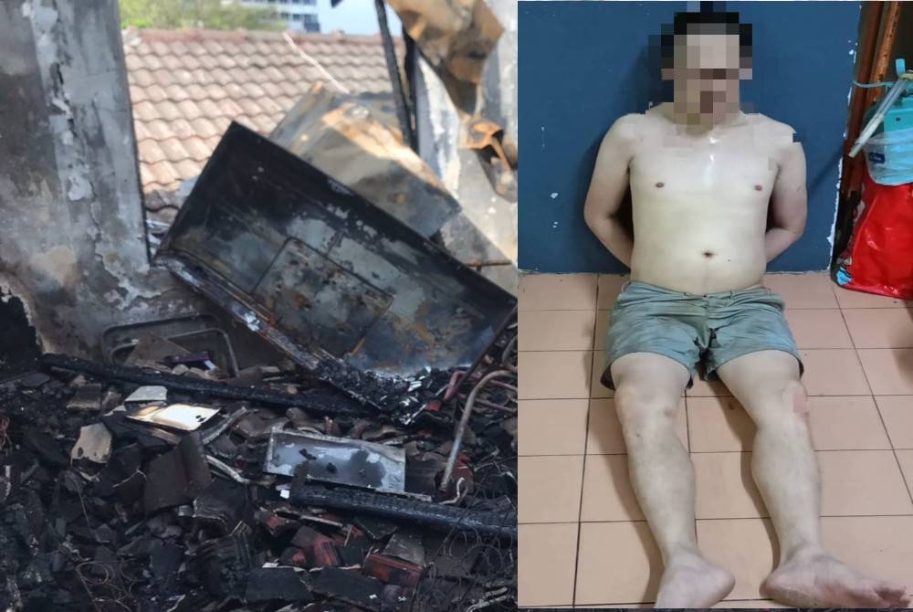 Pasukan bomba berjaya memadam kebakaran di sebuah rumah di Damansara, Petaling Jaya pada Jumaat. Seorang lelaki yang ditahan selepas dipercayai tindakannya membakar langsir bilik di sebuah kediaman di Damansara, Petaling Jaya pada Jumaat.