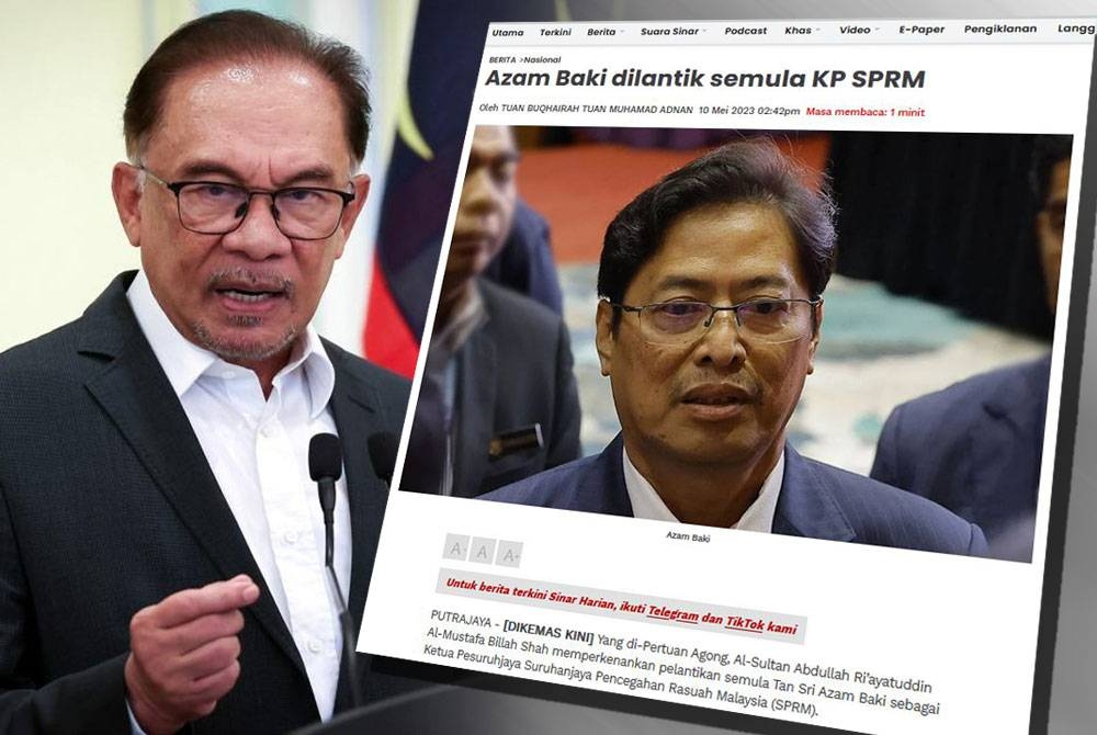 Anwar memberitahu sikap Azam Baki jalankan tugas tanpa kira puak atau parti dalam siasatan antara faktor kerajaan lanjutkan perkhidmatannya sebagai Ketua Pesuruhjaya SPRM.