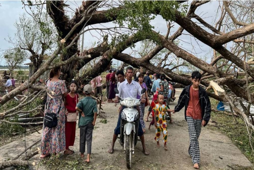 Siklon Mocha menyebabkan kehilangan nyawa dan harta benda, dan kerosakan kepada alam sekitar di Rakhine. - Foto AFP