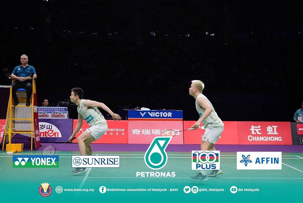 Aaron Chia-Soh Wooi Yik gagal menghadiahkan mata penyamaan selepas tewas Kim Win Ho-Na Sung Seung 21-12, 21-11.