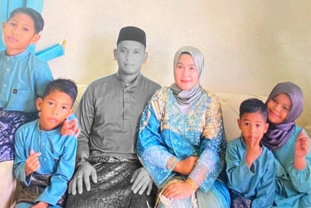 Gambar kenangan arwah bersama isteri dan anak-anak ketika sambutan Hari Raya Aidilfitri lalu.