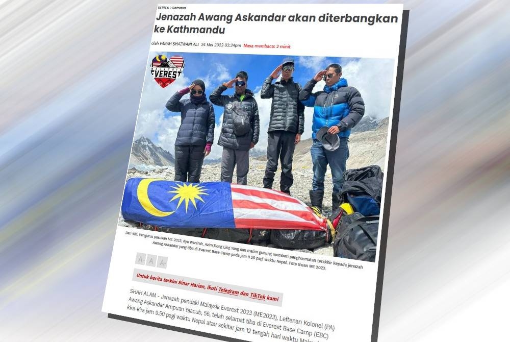 Laporan Sinar Harian pada Rabu.