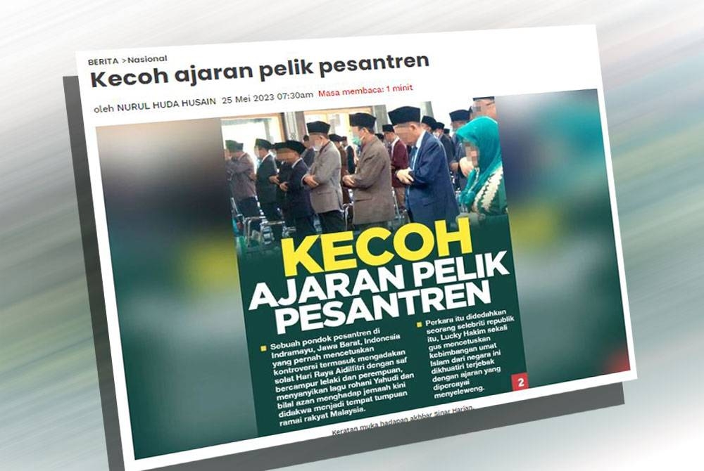 Laporan akhbar Sinar Harian pada Selasa.