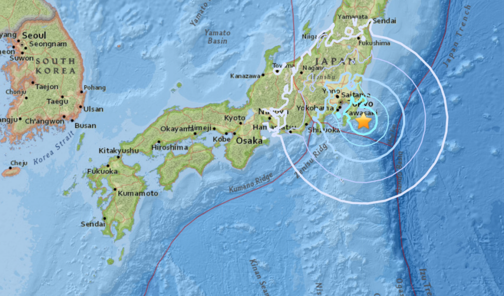 Gempa bumi kuat landa Tokyo pada jam 7 petang waktu tempatan. - Foto Agensi