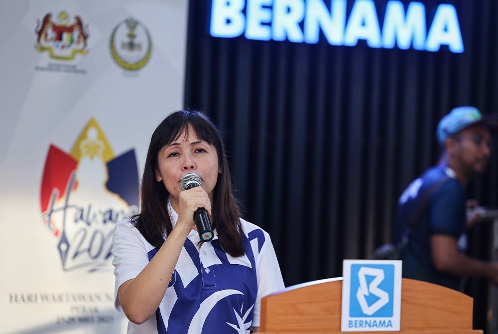 Nie Ching berucap pada majlis pelepasan pertandingan mencari harta karun &#039;Media Hunt Hawana&#039; bersempena sambutan Hari Wartawan Nasional (Hawana) 2023 di Wisma Bernama pada Sabtu. - Foto Bernama