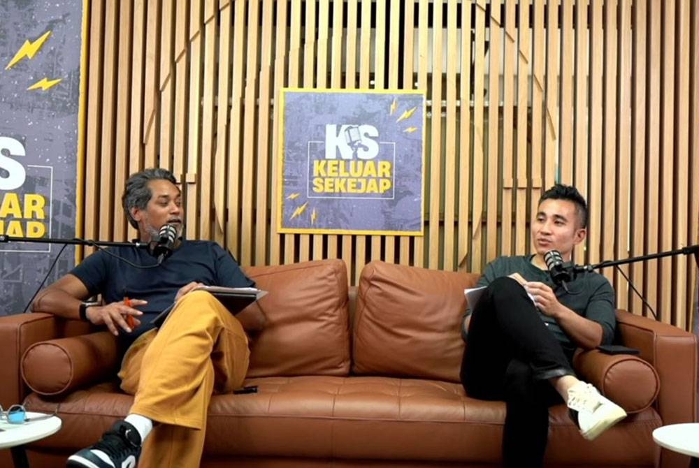 Khairy (kiri) dan Shahril ketika siaran podcast &#039;Keluar Sekejap&#039; pada Isnin